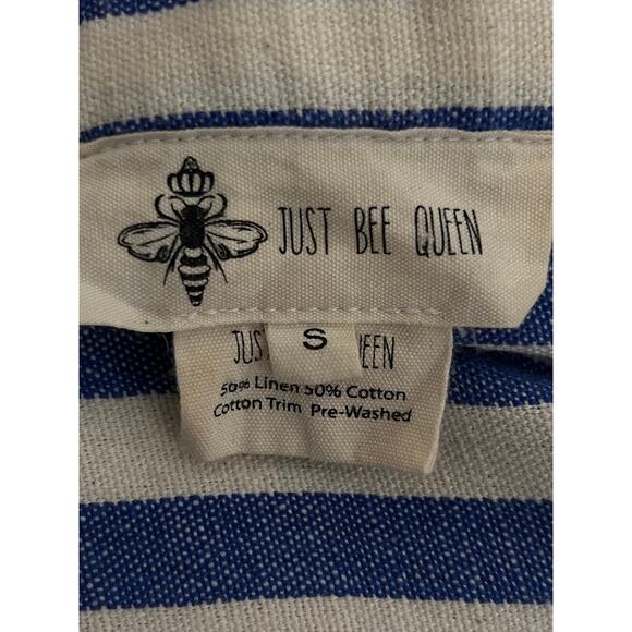 Just Bee Queen Tulum Dress Linen/Cotton Size S Ruched Design and Tassel Accents - Picture 12 of 13